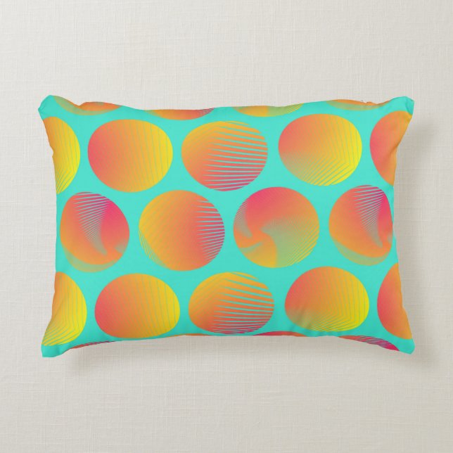 graphic circles seamless pattern in orange blue sh decorative cushion (Front)