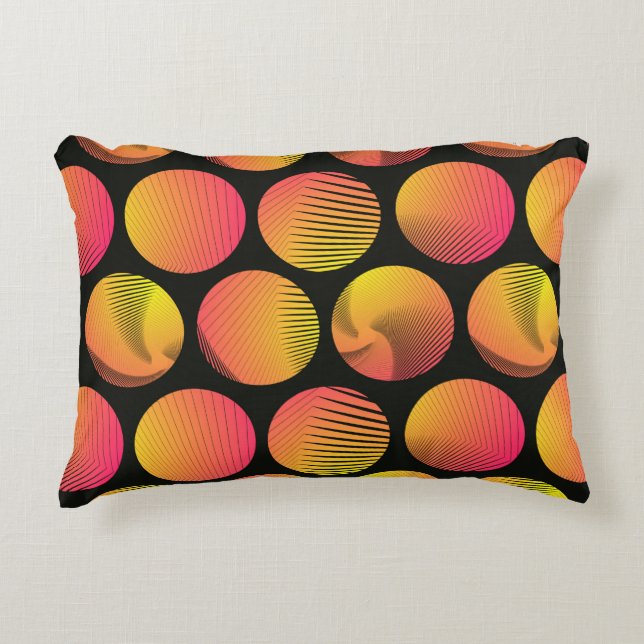 graphic circles seamless pattern in orange fire sh decorative cushion (Front)