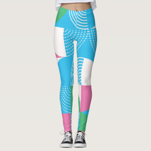 Graphic circles: vintage seamless motif. leggings