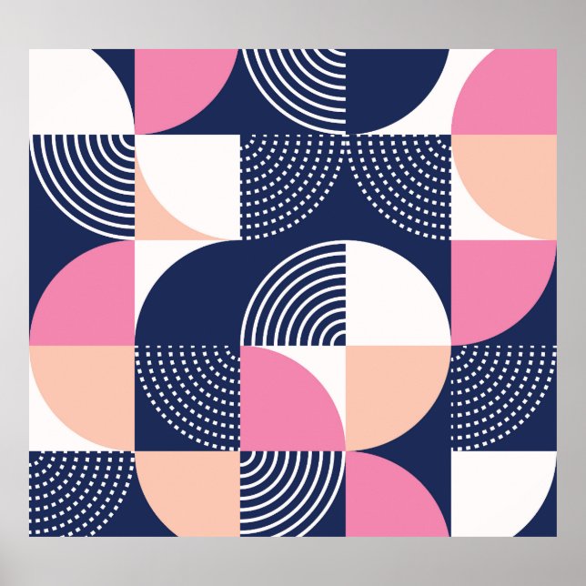Graphic Circles Vintage Seamless Pattern Poster (Front)
