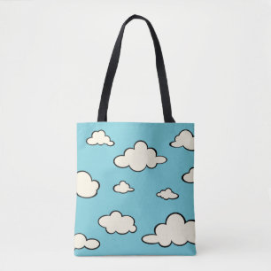 GRAPHIC CLOUDS IN THE SKY ALL OVER PRINT TOTE BAG
