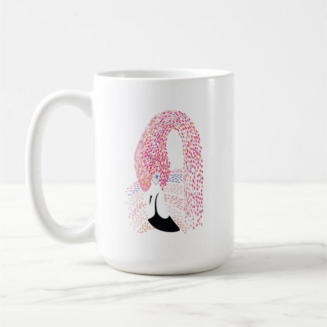 Graphic Colourful Flamingo heads Flamingo15 oz. Mu Coffee Mug (Left)