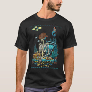 Graphic Cool Skeleton Pirate Mermaid T-Shirt
