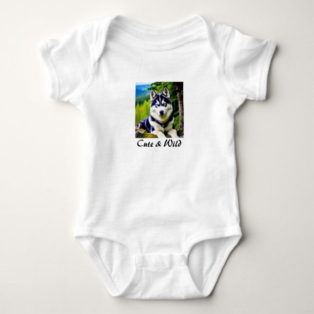Graphic Design Baby Jumpsuit Wolf (Front)
