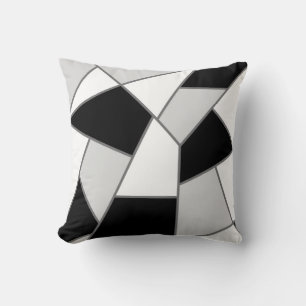 graphic design, black and white, black grey white  cushion