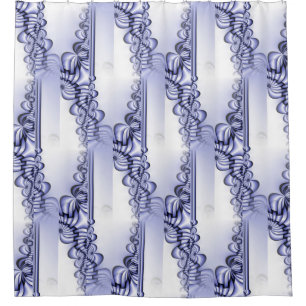 Graphic Design - blue white black seamless 01 Shower Curtain