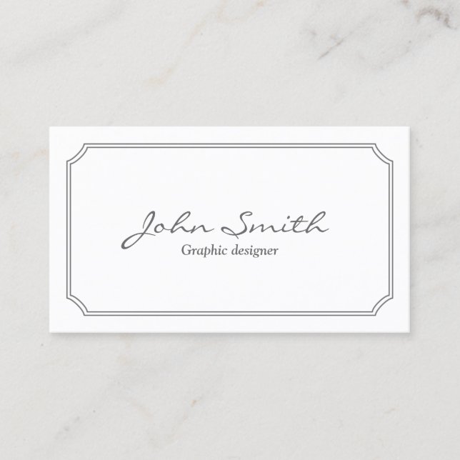 Graphic Design Classic Frame Plain Business Card (Front)