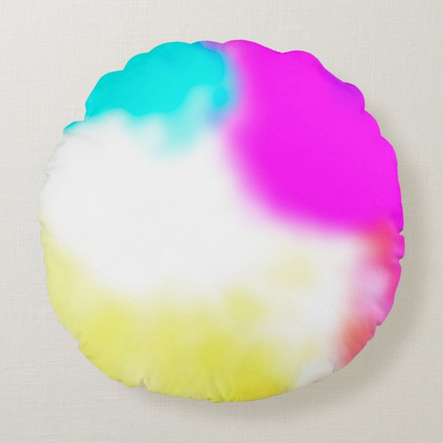 graphic design digital blur background texture col round cushion (Front)