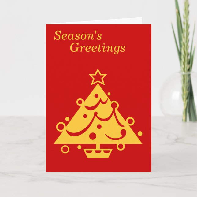 graphic design gold tree for minamalist christmas holiday card (Front)