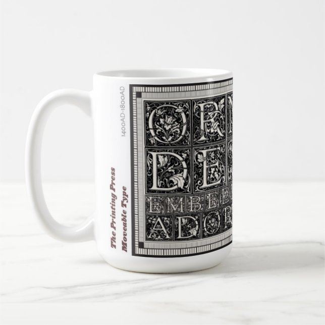 Graphic Design History Mugs: invention of printing Coffee Mug (Left)