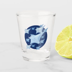 Graphic Design Manta Ray Lover Shot Glass