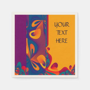 Graphic Design Pattern - violet orange + your text Napkin