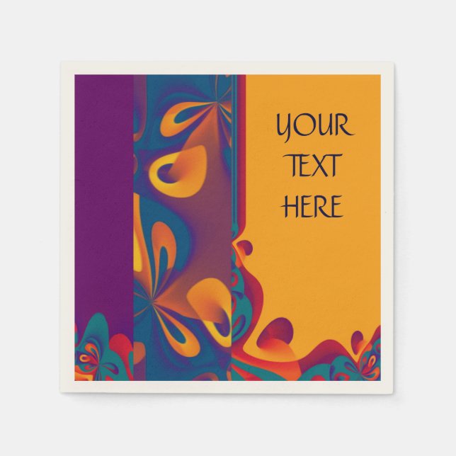 Graphic Design Pattern - violet orange + your text Napkin (Front)