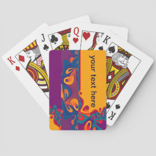 Graphic Design Pattern - violet orange + your text Playing Cards