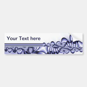 Graphic Design Pattern - white blue + your text Bumper Sticker