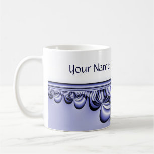 Graphic Design Pattern - white blue + your text Coffee Mug