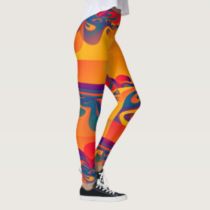 Graphic Design - red yellow blue seamless 01 Leggings