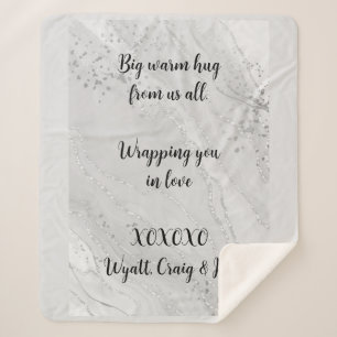 Graphic Design Text Custom Message Sherpa Blanket