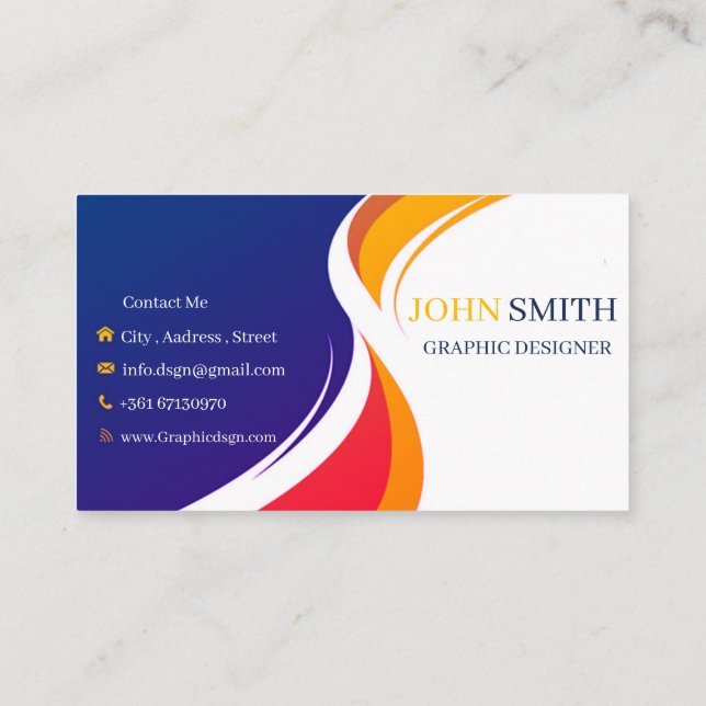 GRAPHIC DESIGNER Business Card (Back)