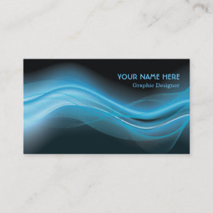 Graphic Designer Business Card blue wave
