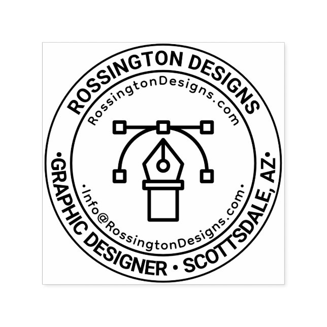 Graphic Designer Business Name Location URL Email Self-inking Stamp (Design)