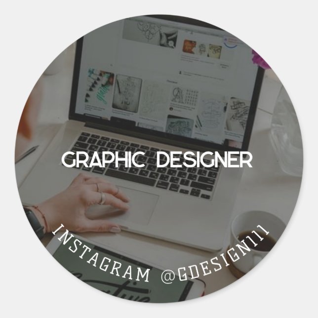 Graphic designer classic round sticker (Front)