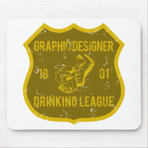 Graphic Designer Drinking League Mouse Pad