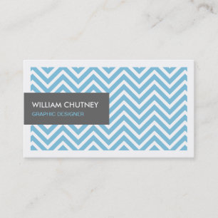 Graphic Designer - Light Blue Chevron Zigzag Business Card