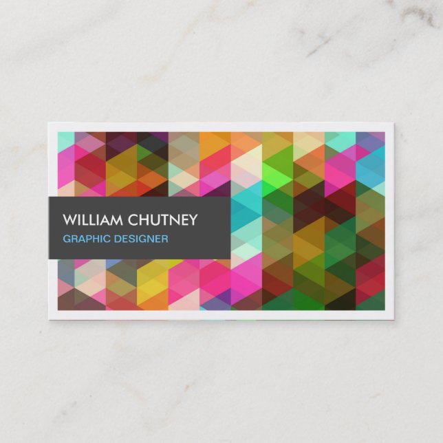 Graphic Designer Modern Colourful Abstract Pattern Business Card (Front)