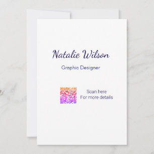 Graphic designer name scan QR code details profess Invitation
