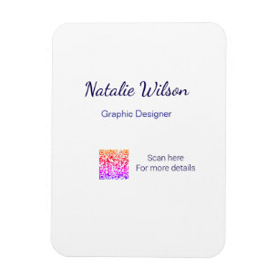 Graphic designer name scan QR code details profess Magnet