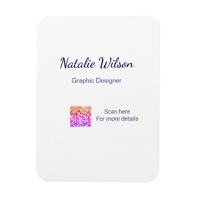 Graphic designer name scan QR code details profess Magnet (Vertical)