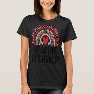 Graphic Designer Rainbow Women Leopard Rainbow L T-Shirt