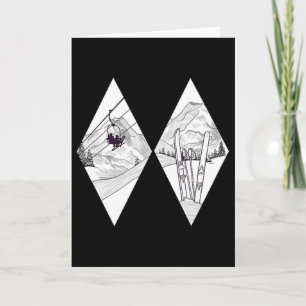 Graphic Difficult Run Marker Ski Snowboard Ski Lif Card