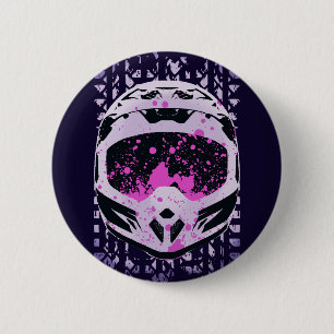 Graphic Dirt Bike Helmet 6 Cm Round Badge