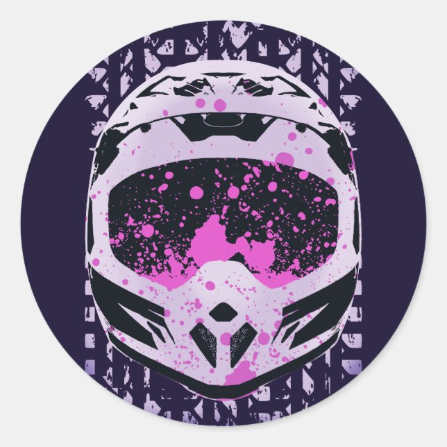 Graphic Dirt Bike Helmet Classic Round Sticker (Front)