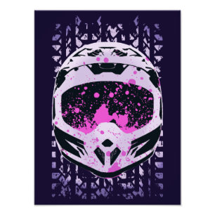 Graphic Dirt Bike Helmet Photo Print