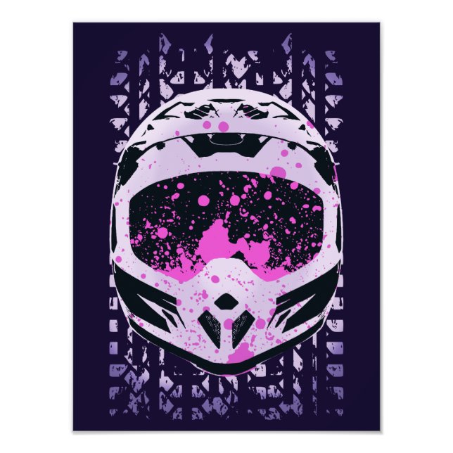 Graphic Dirt Bike Helmet Photo Print (Front)