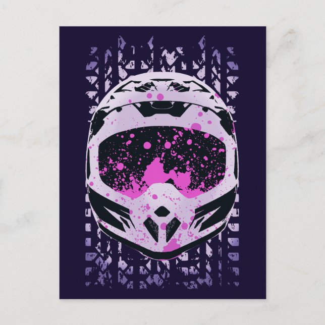 Graphic Dirt Bike Helmet Postcard (Front)