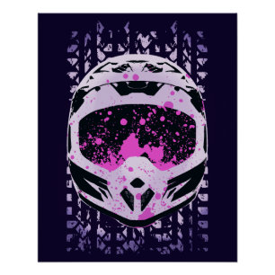 Graphic Dirt Bike Helmet Poster