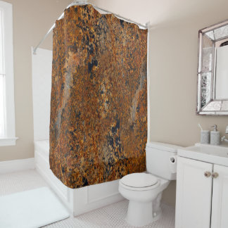 Graphic Distressed Rusted Metal Surface Industrial Shower Curtain