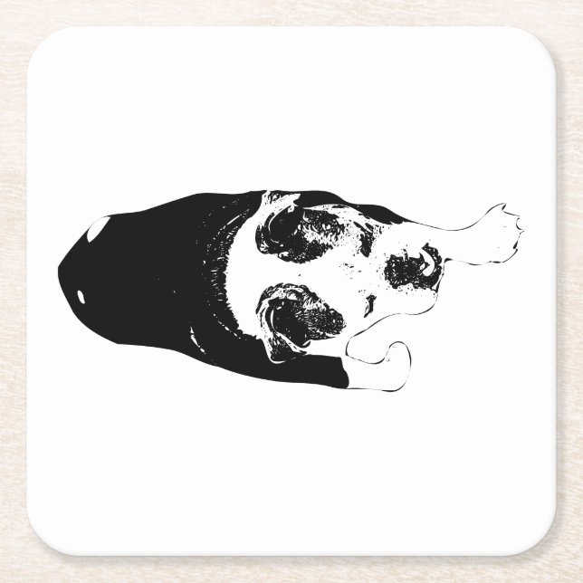 Graphic Dog Stride Brightens Table Gatherings Square Paper Coaster (Front)