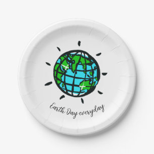 Graphic  EARTH DAY - Everyday - Party  Paper Plate