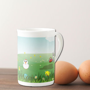 graphic Easter landscape Bone China Mug
