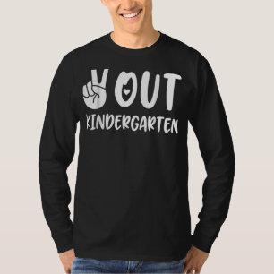 Graphic End Of School Peace Sign Hand Out Kinderga T-Shirt
