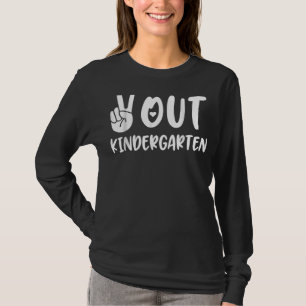 Graphic End Of School Peace Sign Hand Out Kinderga T-Shirt