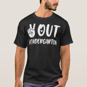 Graphic End Of School Peace Sign Hand Out Kinderga T-Shirt