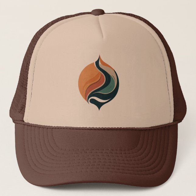 Graphic Flame Fiery Trucker Hat (Front)