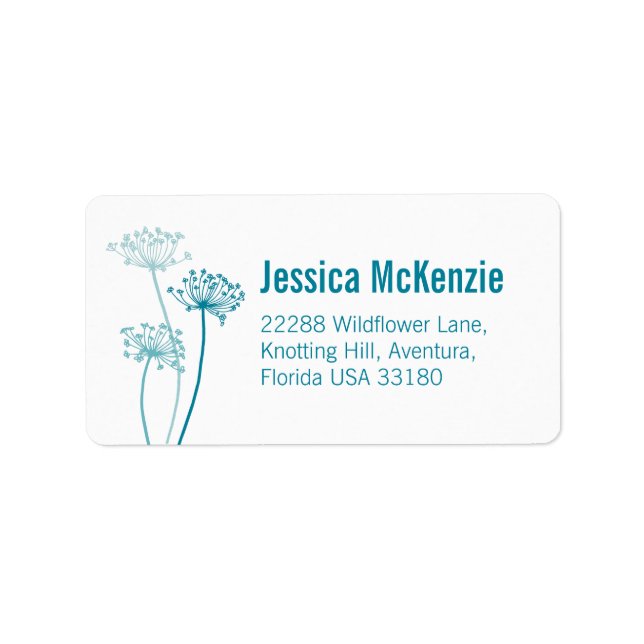 Graphic floral cows parsley reply address labels (Front)