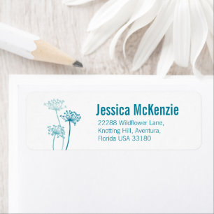 Graphic floral cows parsley slim reply labels